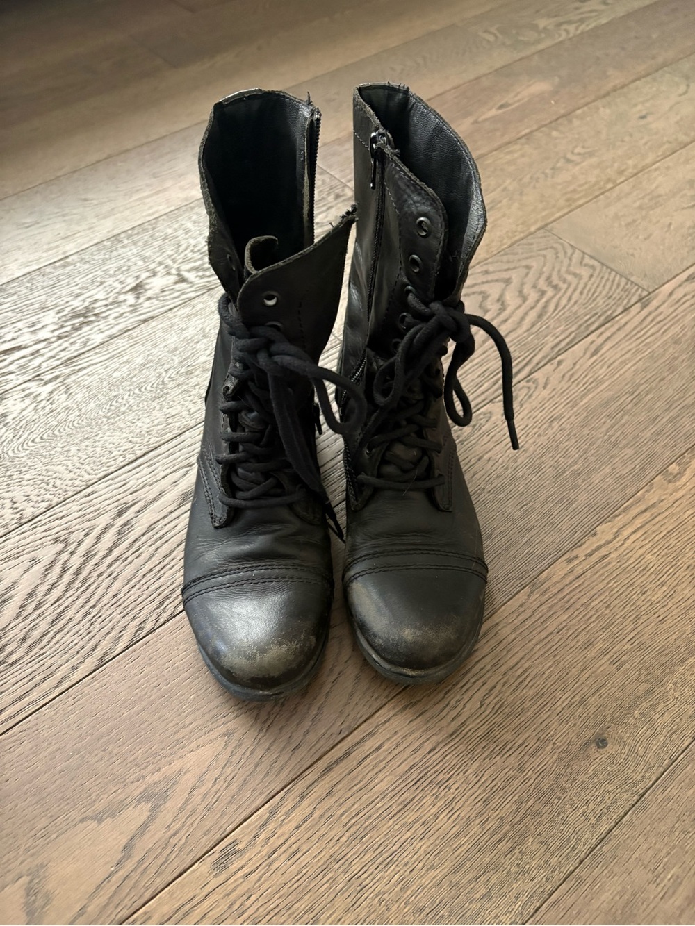Steve Madden Classic Black Women's Lace-Up Combat Boots